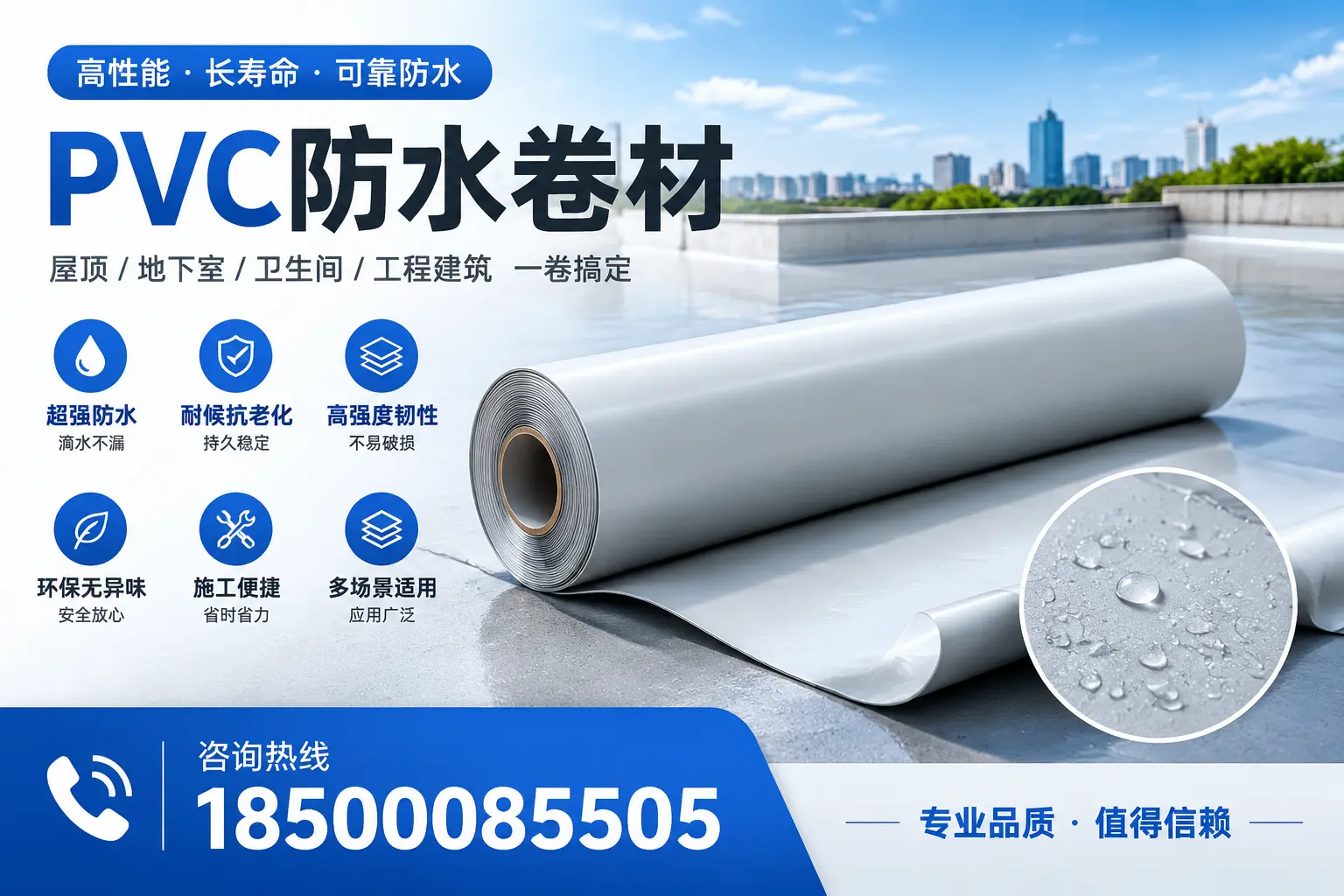 PVC防水卷材的防水效果评测,适合温州的科学依据